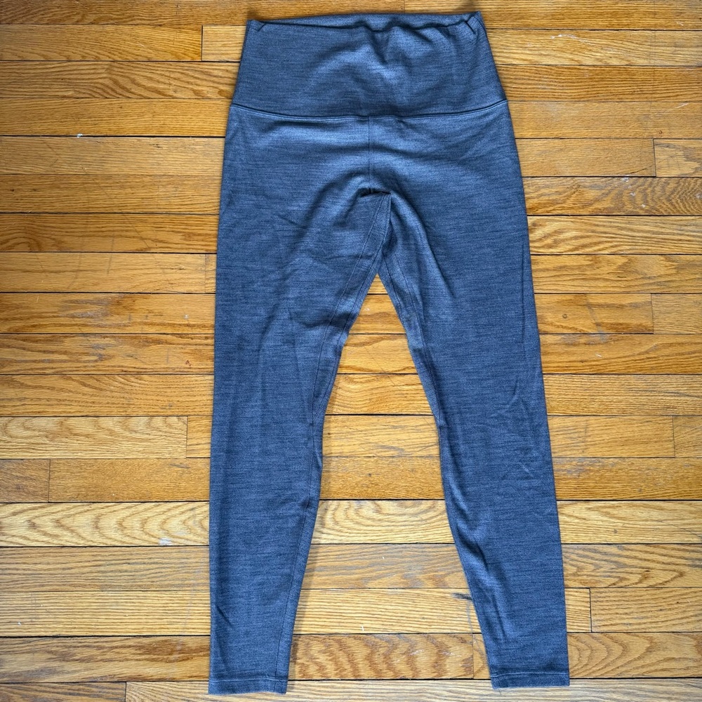 Lululemon Crop Gray Variegated Knit Leggings Size 12